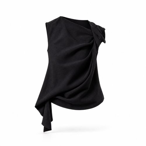 LAURENT TWISTED TOP - Black