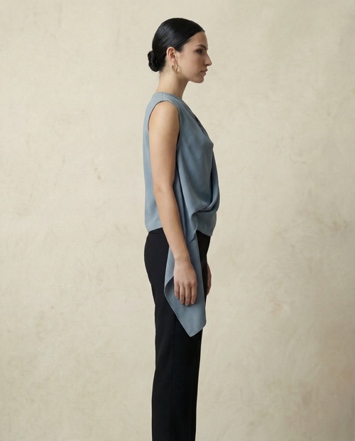 Laurent twisted top Slate blue