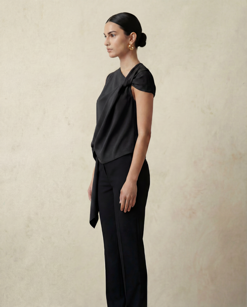 Laurent twisted top Black