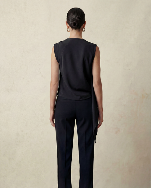 Laurent twisted top Black