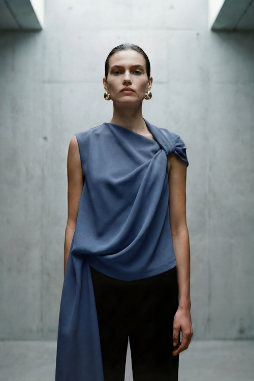 LAURENT TWISTED TOP - SLATE