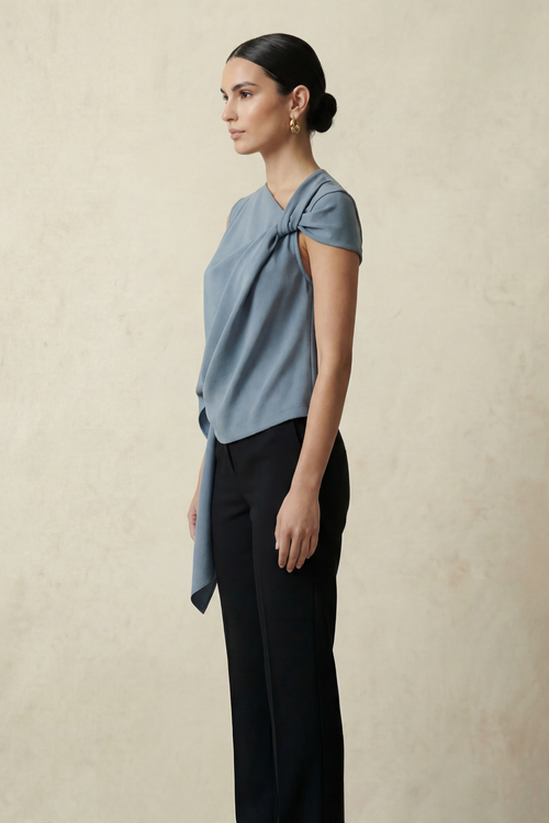 LAURENT TWISTED TOP - SLATE
