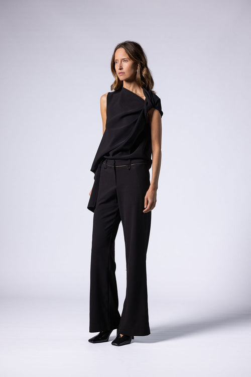 LAURENT TWISTED TOP - Black