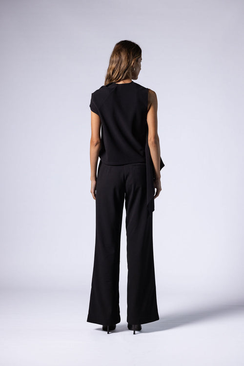 LAURENT TWISTED TOP - Black