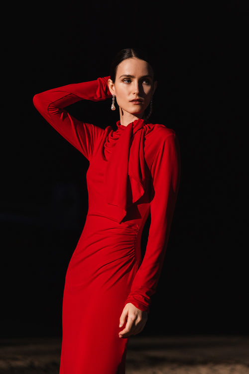 YUNA DRESS RED