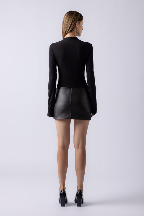 YOKO LEATHER MINI SKIRT black