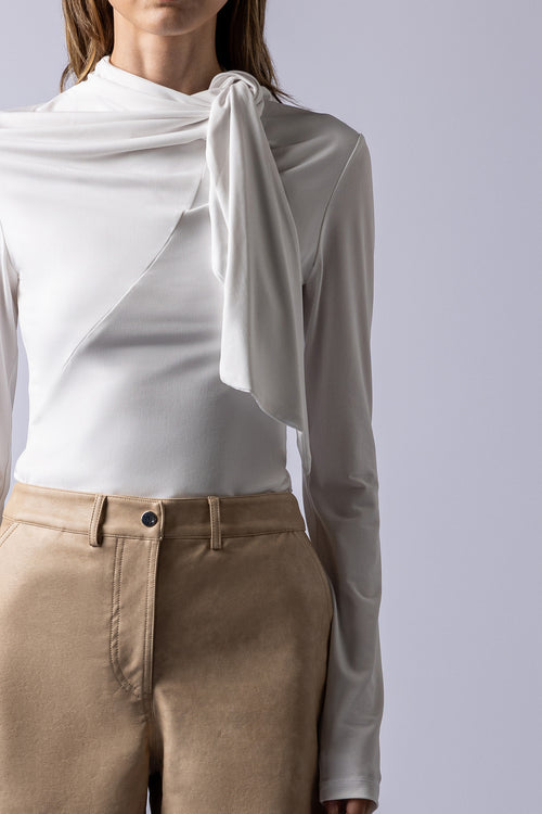 KUMI LEATHER SHORTS tan