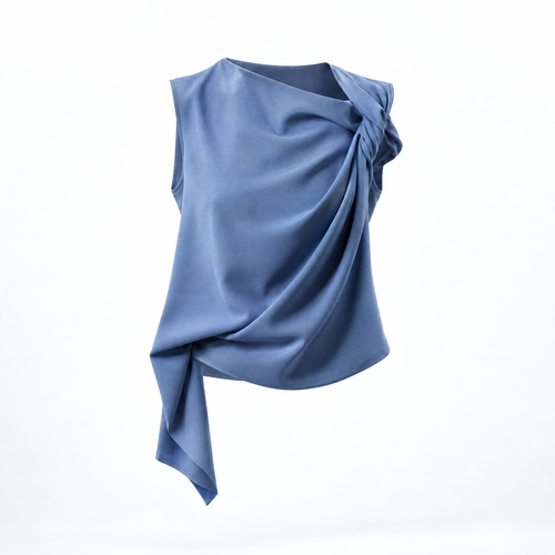 LAURENT TWISTED TOP - Blue Slate