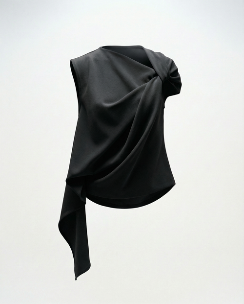Laurent twisted top Black