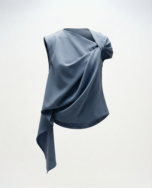 Laurent twisted top Slate blue
