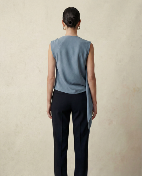 Laurent twisted top Slate blue