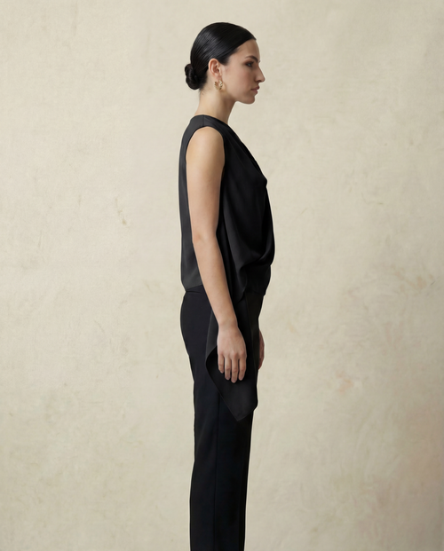 Laurent twisted top Black