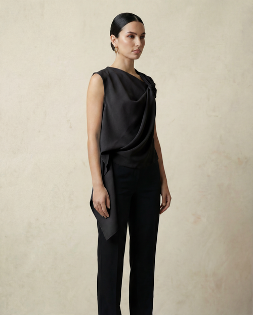 Laurent twisted top Black