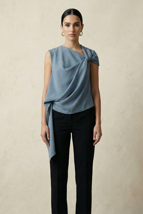 LAURENT TWISTED TOP - SLATE