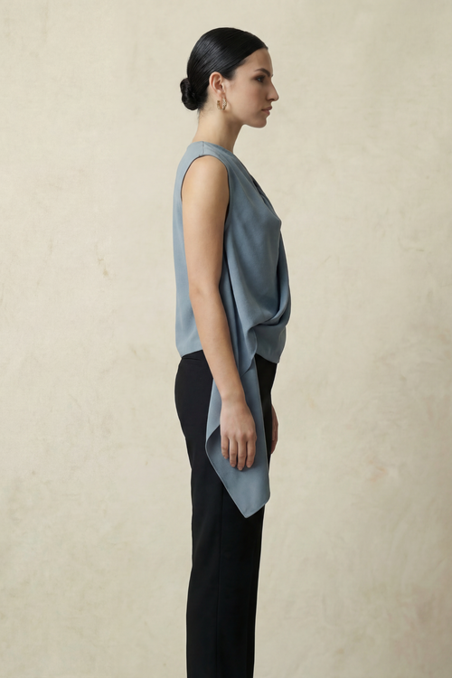 LAURENT TWISTED TOP - SLATE
