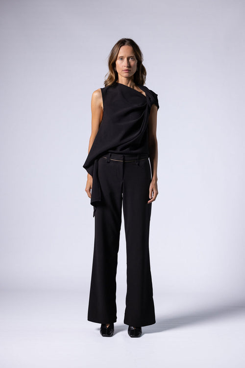 LAURENT TWISTED TOP - BLACK