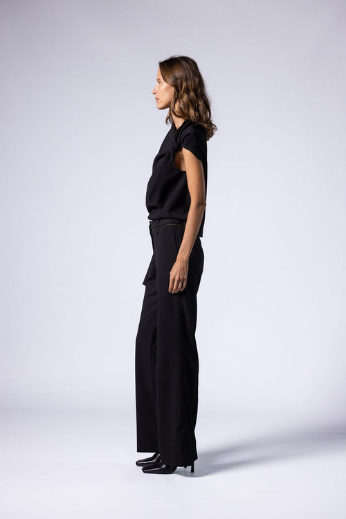 LAURENT TWISTED TOP - Black