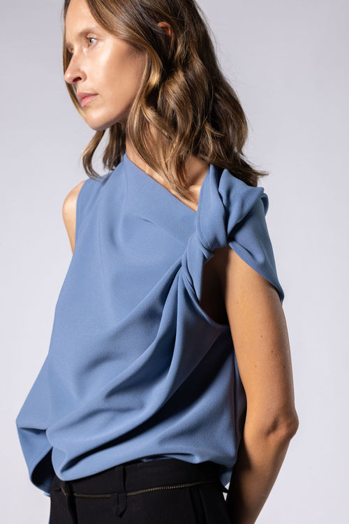 LAURENT TWISTED TOP - Blue Slate
