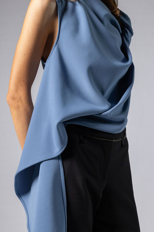 LAURENT TWISTED TOP - Blue Slate