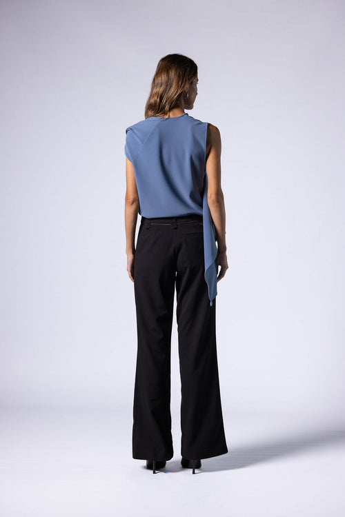 LAURENT TWISTED TOP - Blue Slate
