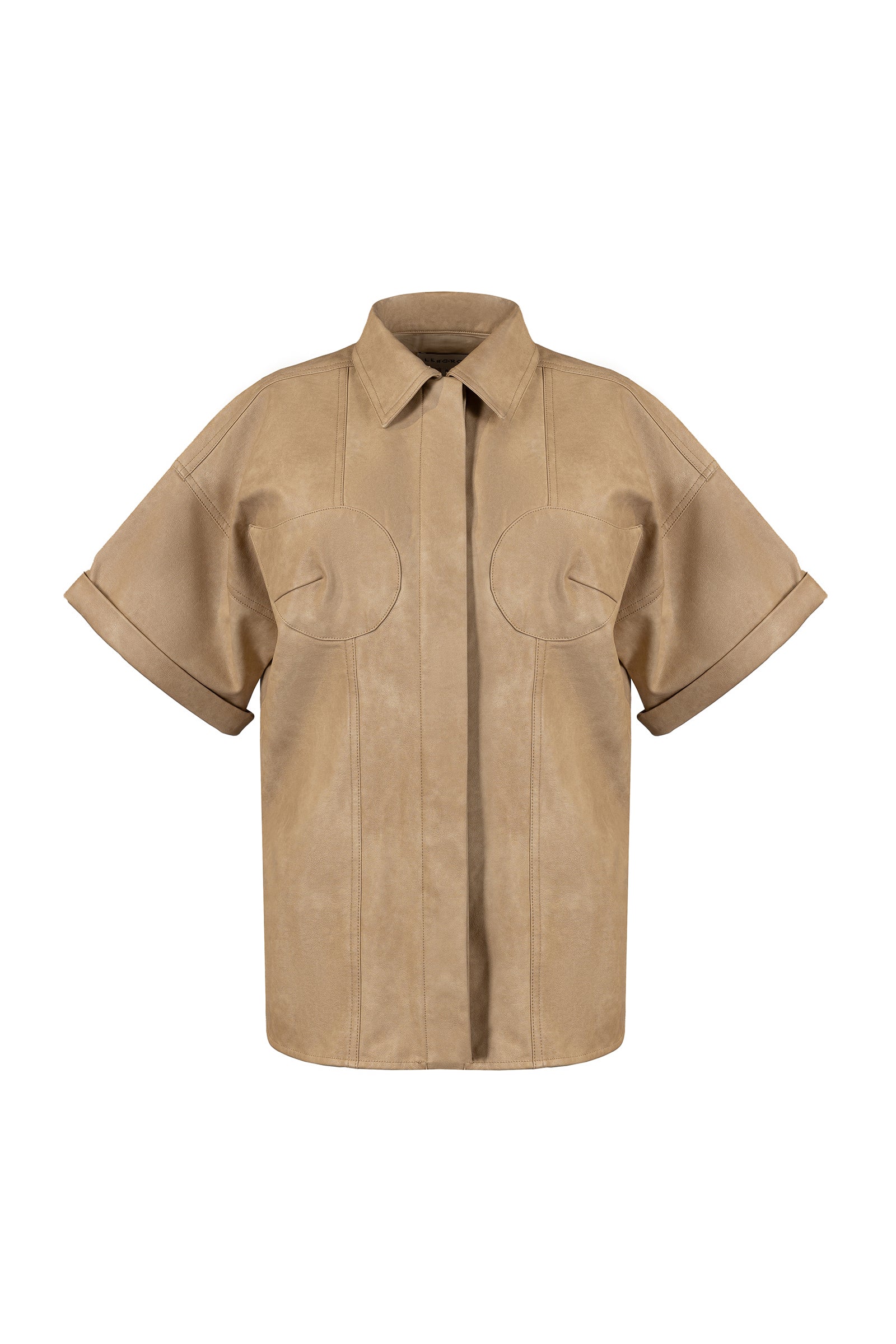 MEI LEATHER SHIRT tan – Lendrop Studios MEI LEATHER SHIRT tan – Lendrop Studios